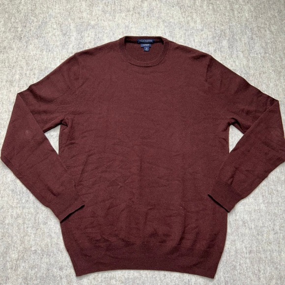 J.Crew Italian Cashmere Burgundy Crew Neck Sweater Mens Medium EUC $158 - Picture 1 of 7